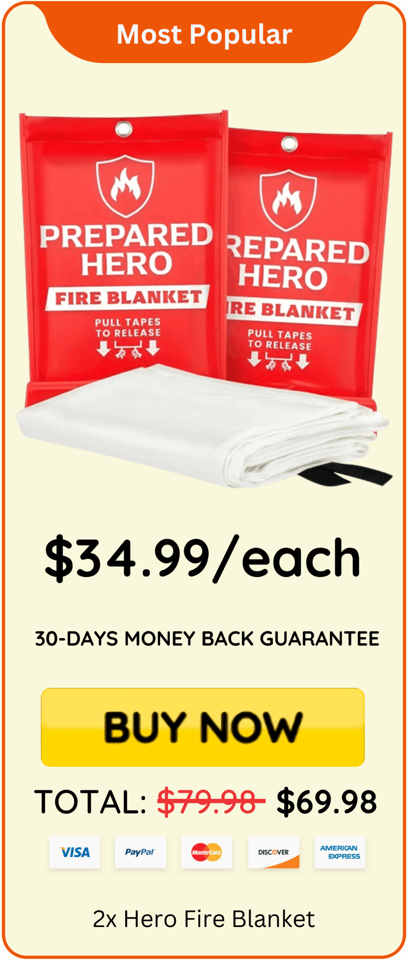 Prepared Hero Fire Blanket offer price 